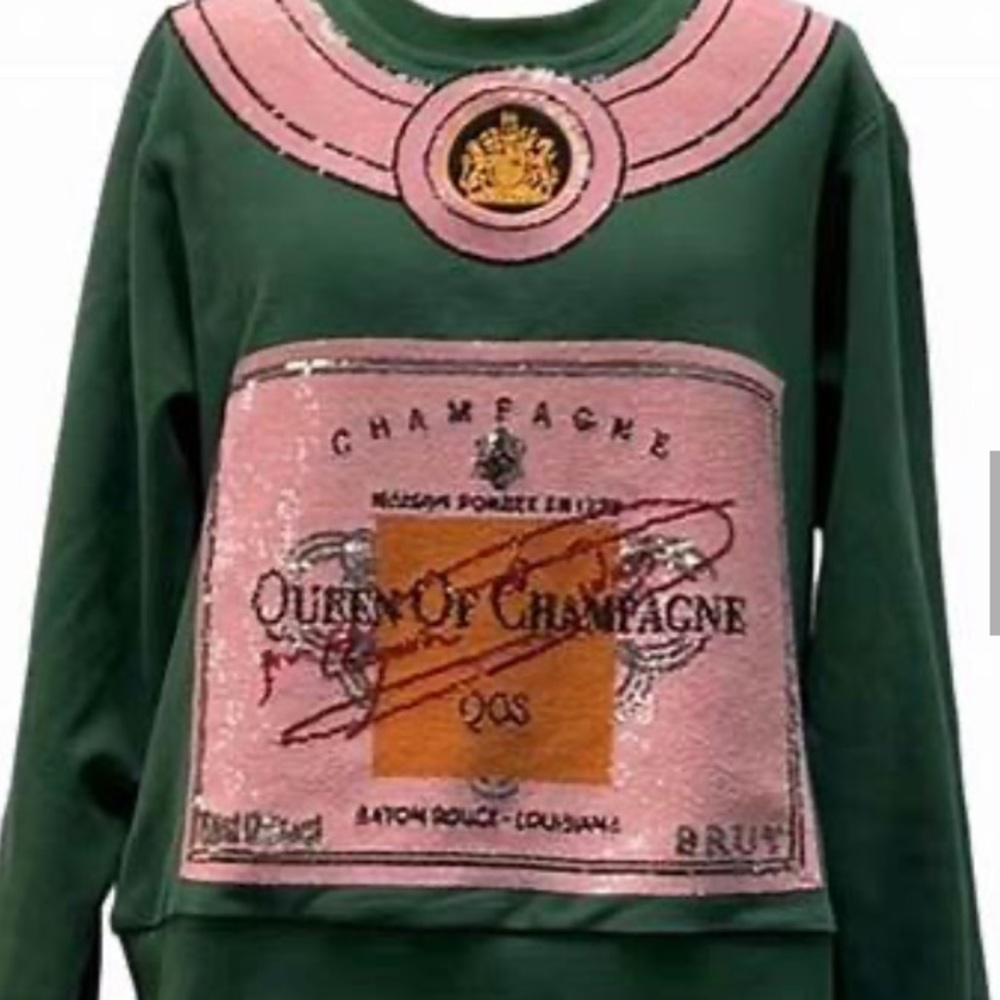 Queen of Sparkles Champagne Sweatshirt NWT